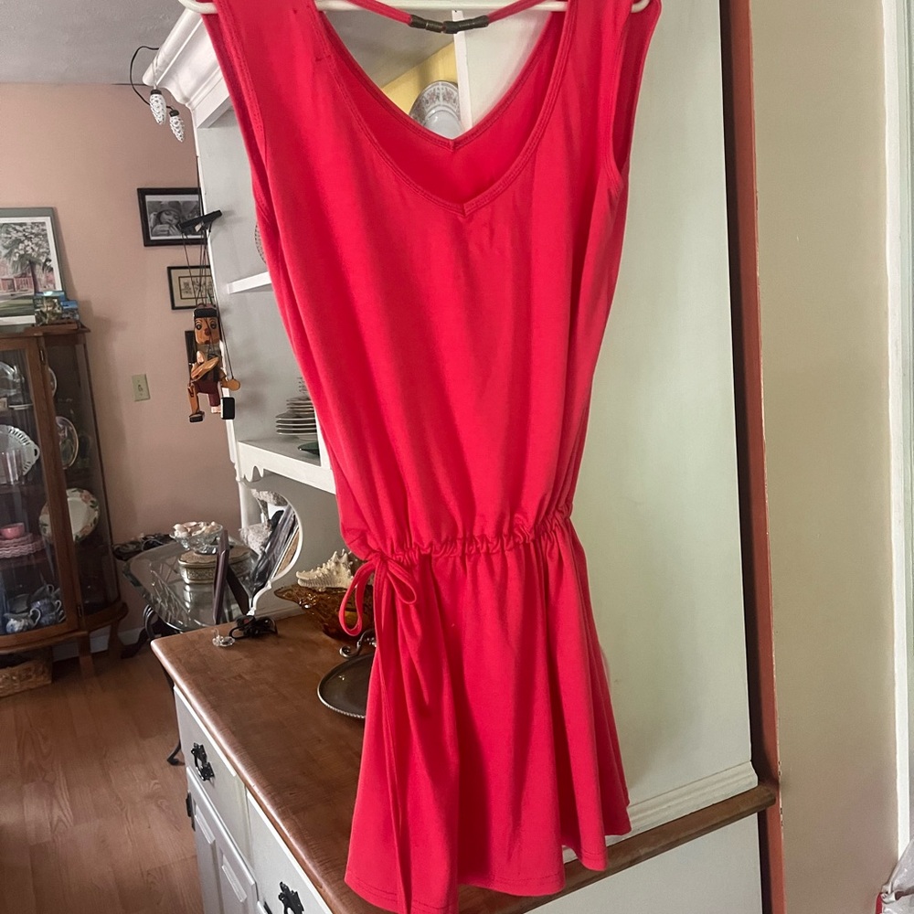 Super cute bright cotton dress or swim coverup!